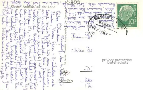 AK / Ansichtskarte Obernhof_Lahn Kloster Arnstein an der Lahn Obernhof_Lahn