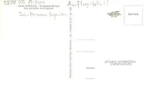AK / Ansichtskarte Milspe Haus Spreetal Milspe