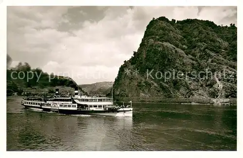 AK / Ansichtskarte St_Goarshausen Die Lorelei mit Dampfer Kaiser Wilhelm St_Goarshausen