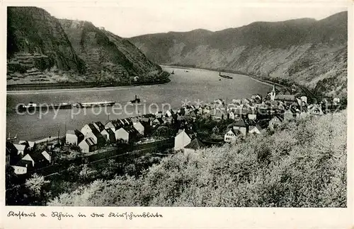 AK / Ansichtskarte Kestert_Rhein Partie am Rhein in der Kirschenbluete Kestert_Rhein