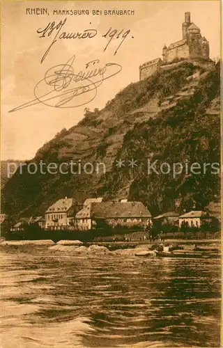 AK / Ansichtskarte Braubach_Rhein Die Marksburg Braubach Rhein