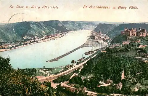 AK / Ansichtskarte St_Goar mit Burg Rheinfels St Goarshausen mit Burg Katz St_Goar