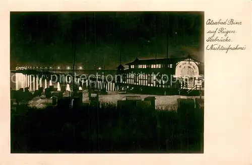 AK / Ansichtskarte Binz_Ruegen Seebruecke Nachtaufnahme Binz_Ruegen