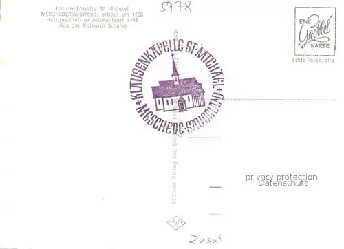 AK / Ansichtskarte Meschede Klausenkapelle St Michael Holzgeschnitzter Altar Meschede