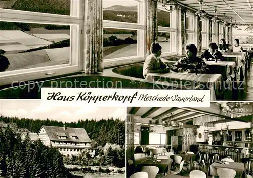 AK / Ansichtskarte Meschede Haus Koeppnerkopf Hotel Gastraeume Bar Meschede