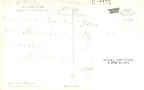 AK / Ansichtskarte Rheinsberg Sanatorium Helmut Lehmann Rheinsberg