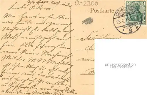 AK / Ansichtskarte Stralsund Schill Denkmal 