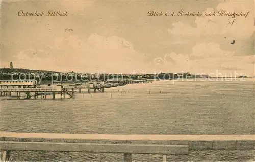AK / Ansichtskarte Ahlbeck_Ostseebad Blick von der Seebruecke nach Heringsdorf Ahlbeck_Ostseebad