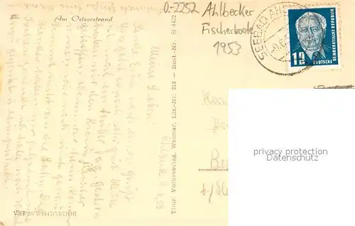 AK / Ansichtskarte Ahlbeck_Ostseebad Ostseestrand Fischerboote Ahlbeck_Ostseebad