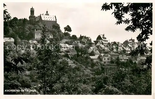 AK / Ansichtskarte Kronberg_Taunus Teilansicht mit Burg Kronberg Taunus