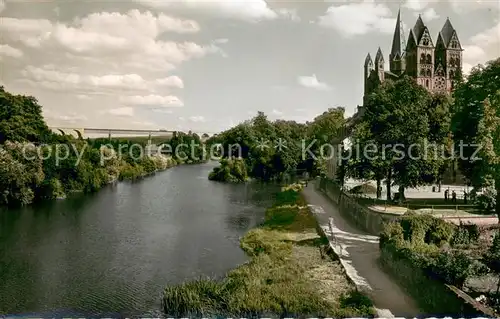 AK / Ansichtskarte Limburg_Lahn Partie an der Lahn Autobahnbruecke Dom Limburg_Lahn