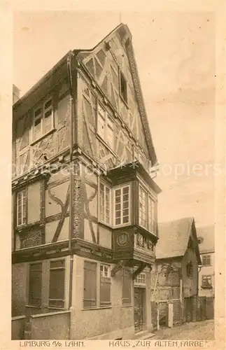 AK / Ansichtskarte Limburg_Lahn Haus Zur alten Farbe Gasthaus Fachwerkhaus Historisches Gebaeude Kupferdruckkarte No. 521 Limburg_Lahn