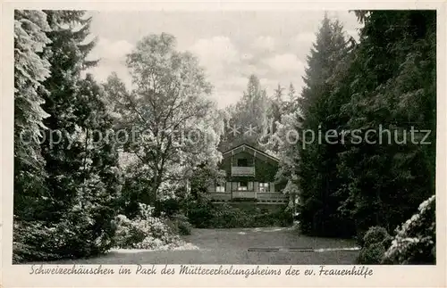 AK / Ansichtskarte Eppstein_Taunus Schweizerhaeuschen im Park des Muettererholungsheims der ev. Frauenhilfe Eppstein_Taunus