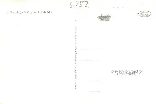 AK / Ansichtskarte Diez_Lahn Lahnbruecke mit Schloss Diez_Lahn