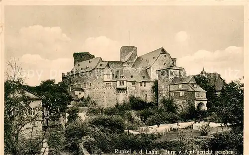 AK / Ansichtskarte Runkel_Lahn Blick zur Burg Runkel_Lahn