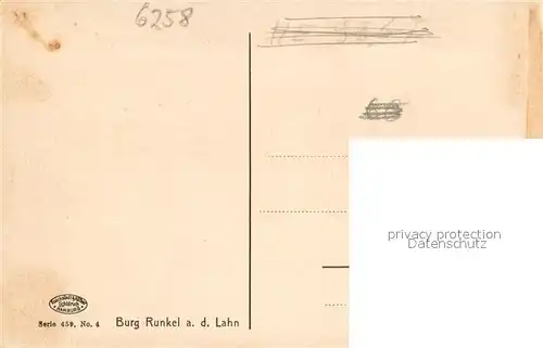 AK / Ansichtskarte Runkel_Lahn Burg Knackstedt Lichtdruck Serie 459 No. 4 Kuenstlerkarte Runkel_Lahn