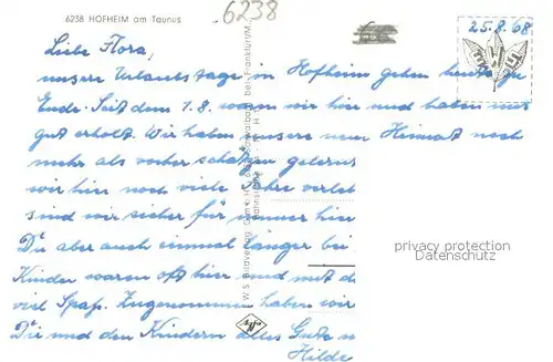 AK / Ansichtskarte Hofheim_Taunus Ortszentrum mit Kirche Hofheim Taunus