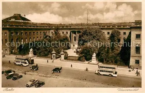 AK / Ansichtskarte Berlin Universitaet Autos Doppeldeckerbus Berlin
