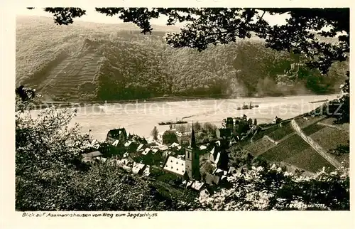 AK / Ansichtskarte Assmannshausen Blick vom Weg zum Jagdschloss aus Assmannshausen