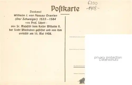 AK / Ansichtskarte Wiesbaden Denkmal Wilhelm 1. von Nassau Oranien Wiesbaden