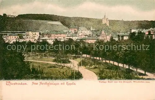 AK / Ansichtskarte Wiesbaden Nerotalanlagen mit Kapelle Wiesbaden