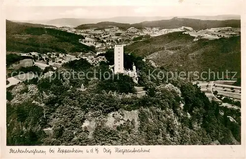 AK / Ansichtskarte Heppenheim_Bergstrasse Fliegeraufnahme Starkenburgturm  Heppenheim_Bergstrasse