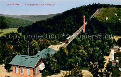 AK / Ansichtskarte Wiesbaden Nerobergbahn mit Neroberg Wiesbaden