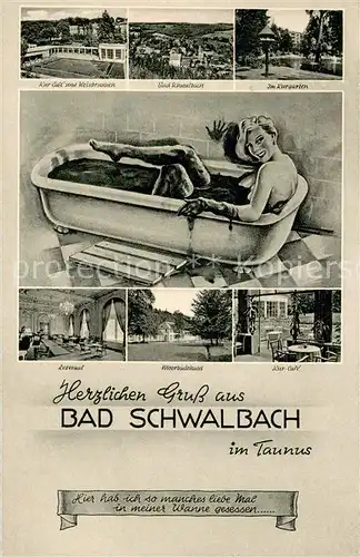 AK / Ansichtskarte Bad_Schwalbach Kur Cafe und Weinbrunnen Moorbadehaus Bad_Schwalbach