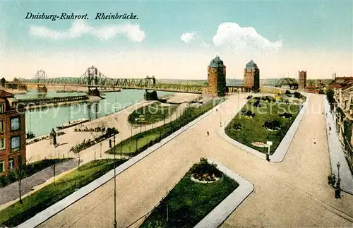 AK / Ansichtskarte Duisburg_Ruhr Rheinbruecke Duisburg Ruhr