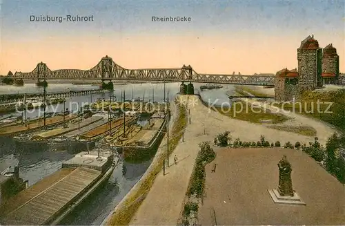 AK / Ansichtskarte Duisburg_Ruhr Rheinbruecke Dampfer Duisburg Ruhr