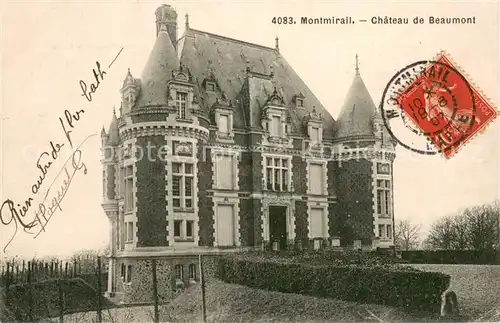 AK / Ansichtskarte Montmirail_Marne Chateau de Beaumont Montmirail Marne
