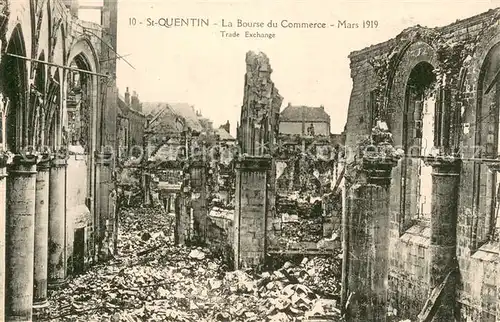 AK / Ansichtskarte Saint Quentin_02 La Bourse du Commerce Mars 1919 