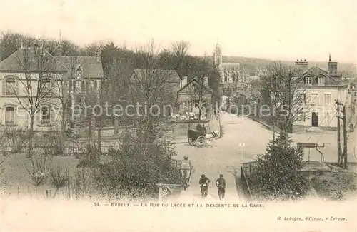 AK / Ansichtskarte Evreux_27 La Rue du Lycee et la descente de la Gare 