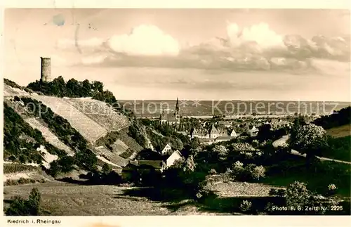 AK / Ansichtskarte Kiedrich Panorama Rheingau Burgruine Kiedrich
