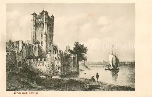 AK / Ansichtskarte Eltville_Rhein Kurfuerstliche Burg Kuenstlerkarte Eltville_Rhein