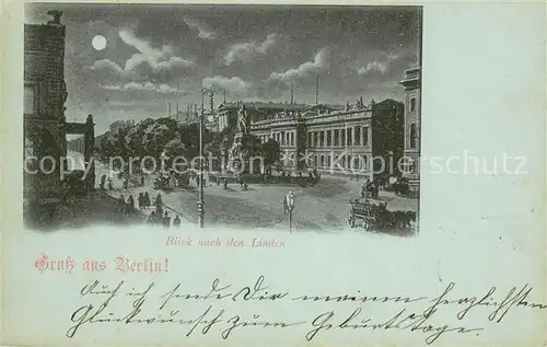 AK / Ansichtskarte Berlin Blick nach den Linden im Mondschein Deutsche Reichspost Berlin