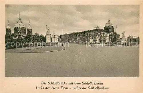 AK / Ansichtskarte Berlin Schlossbruecke mit Schloss Neuer Dom Schlossfreiheit Berlin