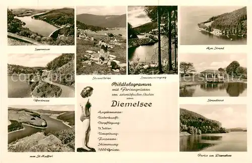 AK / Ansichtskarte Brilon Diemelsee Ufersperre Sperrmauer Strandleben Brilon