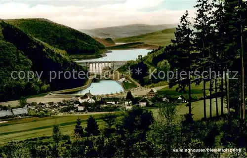 AK / Ansichtskarte Helminghausen Diemeltalsperre Totalansicht Helminghausen