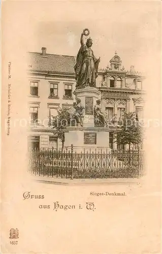 AK / Ansichtskarte Hagen_Selbecketal Sieges  Denkmal Hagen Selbecketal