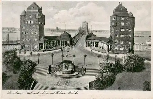 AK / Ansichtskarte Duisburg_Ruhrort Admiral Scheer  Bruecke Duisburg Ruhrort