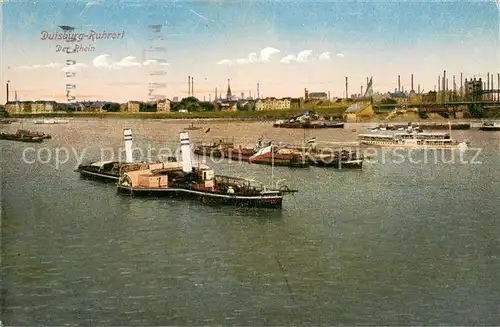 AK / Ansichtskarte Duisburg_Ruhrort Rhein mit Dampfern Duisburg Ruhrort