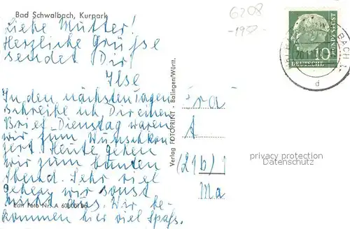 AK / Ansichtskarte Bad_Schwalbach Kurpark Bad_Schwalbach