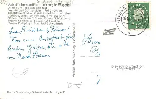 AK / Ansichtskarte Wispertal Gaststaette Laukenmuehle Lauxburg Wispertal