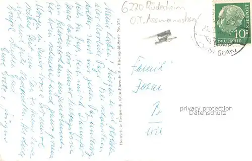 AK / Ansichtskarte Assmannshausen Blick vom Schweizerhaus Terrasse Assmannshausen