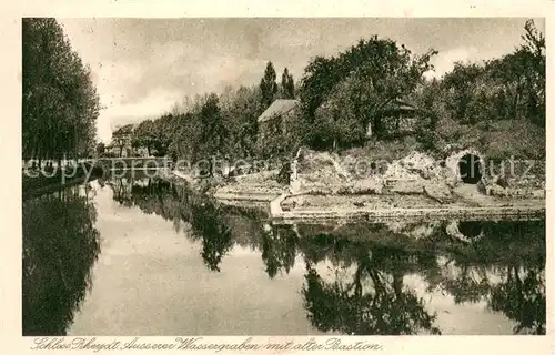 AK / Ansichtskarte Rheydt_Moenchengladbach Schloss Rheydt aeusserer Wassergraben mit alter Bastion 