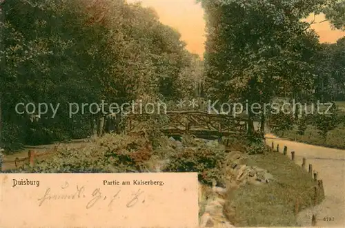 AK / Ansichtskarte Duisburg_Ruhr Partie am Kaiserberg Duisburg Ruhr