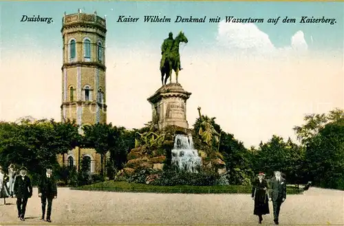 AK / Ansichtskarte Duisburg_Ruhr Kaiser Wilhelm  Denkmal mit Wasserturm auf dem Kaiserberg Duisburg Ruhr