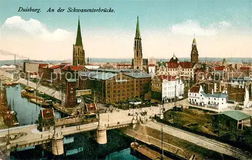 AK / Ansichtskarte Duisburg_Ruhr Schwanentorbruecke Duisburg Ruhr