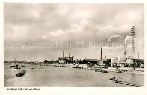 AK / Ansichtskarte Duisburg_Ruhr Industrie am Rhein Duisburg Ruhr